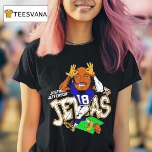 Justin Jefferson Minnesota Vikings Charcoal Jettas Caricature T Shirt