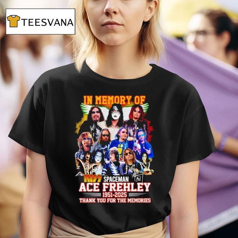 Kiss In Memory Of Spaceman Ace Frehley Thank You For The Memories T Shirt