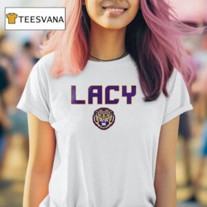 Lsu Tigers Rip Lacy White Graphic Pose T Shirt