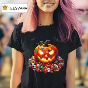 Master Builder Blocks Bricks Building Pumpkin Halloween T Shirt