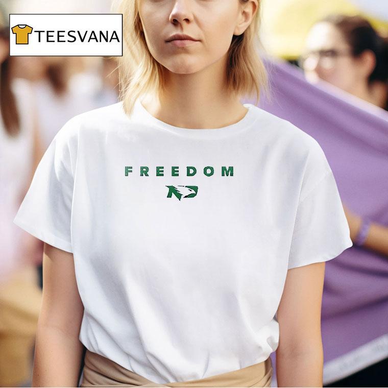 North Dakota Fighting Hawks X Charlie Kirk Freedom T Shirt