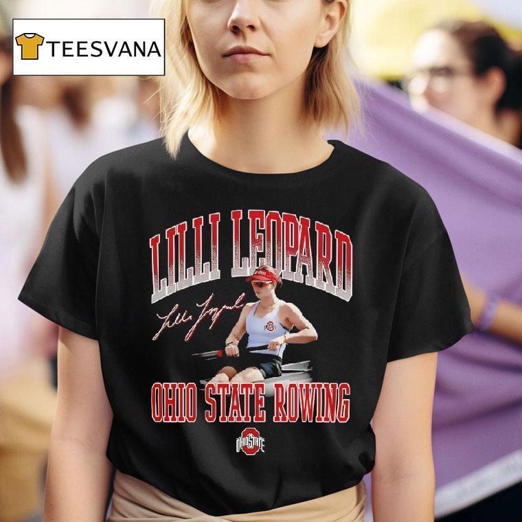 Ohio State Lilli Leopard Illustrated Black T Shirt