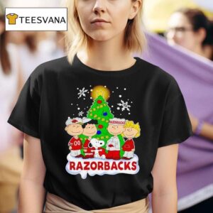 Peanuts Characters Arkansas Razorbacks Christmas T Shirt
