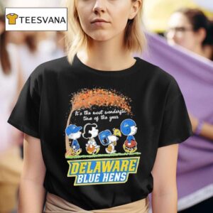 Peanuts Characters Vs Delaware Fightin Blue Hens It S The Most Wonderful Time Of The Year T Shirt