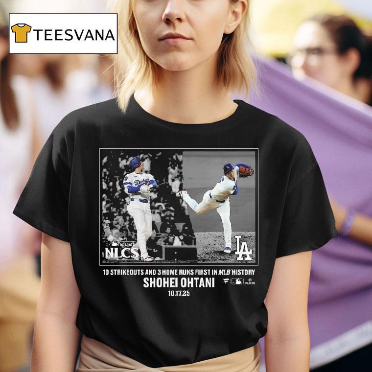 Shohei Ohtani Los Angeles Dodgers Mlb Postseason Momen T Shirt