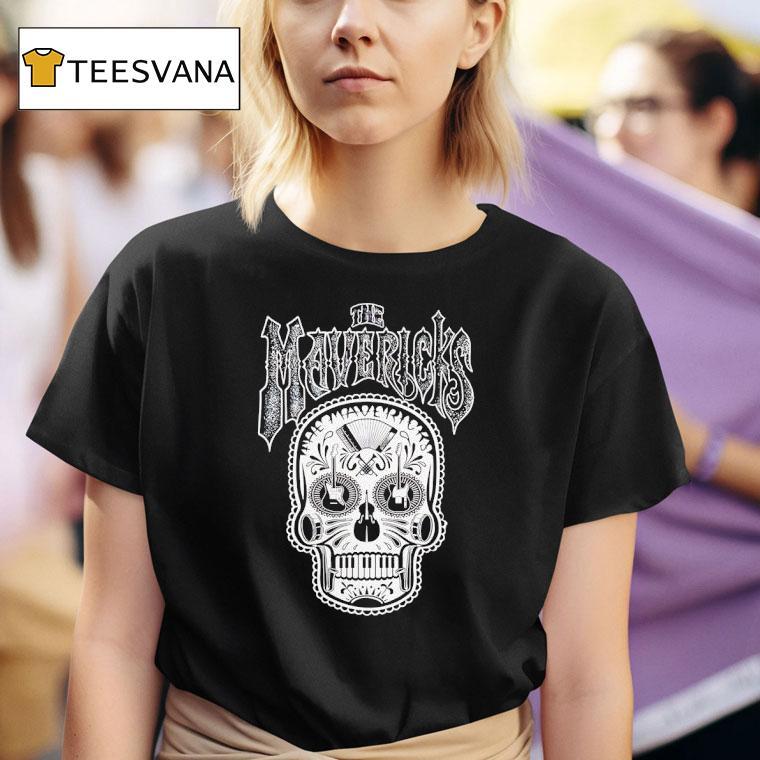The Mavericks Skull Guitar Piano T Shirt