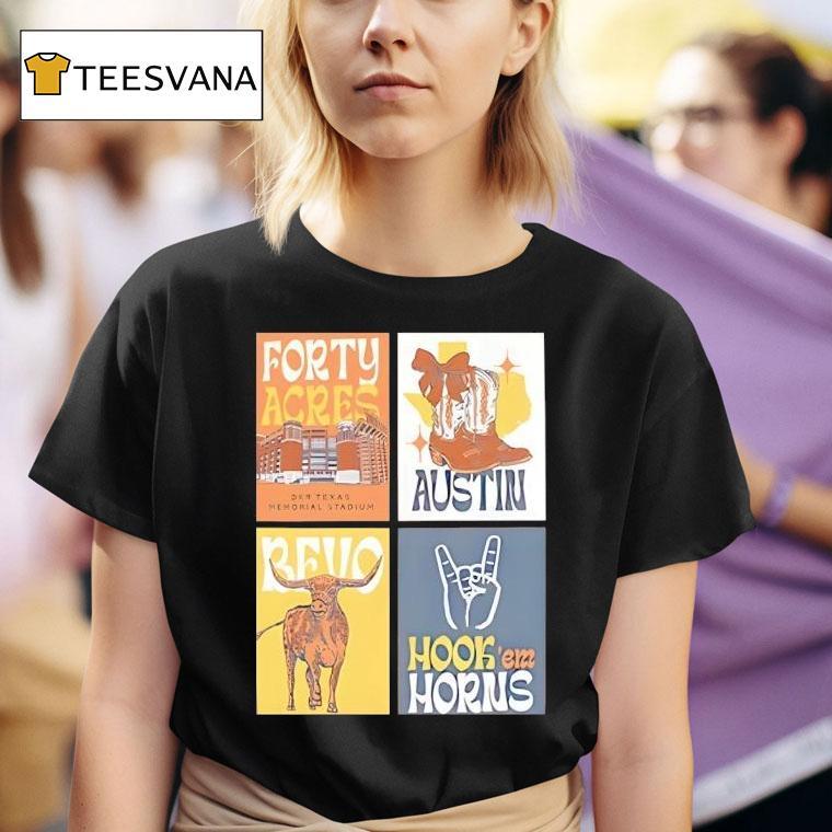 University Of Texas Longhorns Forty Acres Austin Hook Em Horns T Shirt