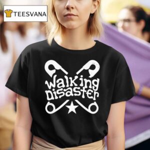 Walking Disaster Safety Pin Star T Shirt