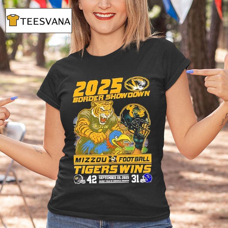 Border Showdown Missouri Tigers Vs Kansas Jayhawks Faurot Field Memorial Stadium T Shirt Border Showdown Missouri Tigers Vs Kansas Jayhawks Faurot Field Memorial Stadium T Shirt