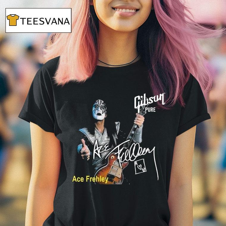 Ace Frehley Kiss Spaceman Gibson Guitar Signature T Shirt Ace Frehley Kiss Spaceman Gibson Guitar Signature T Shirt