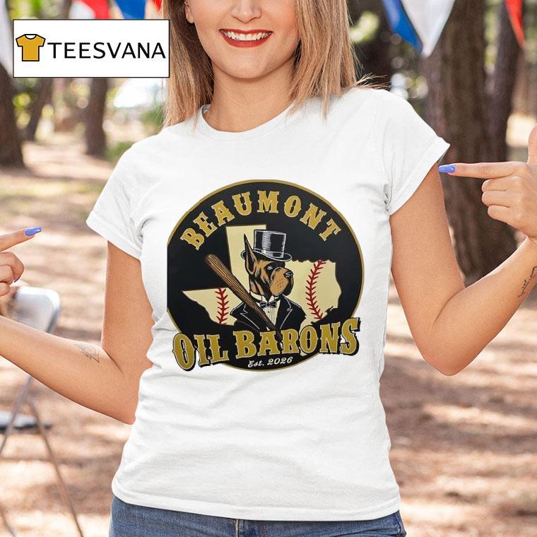 Beaumont Oil Barons Baseball Mascot Logo Est T Shirt Beaumont Oil Barons Baseball Mascot Logo Est T Shirt