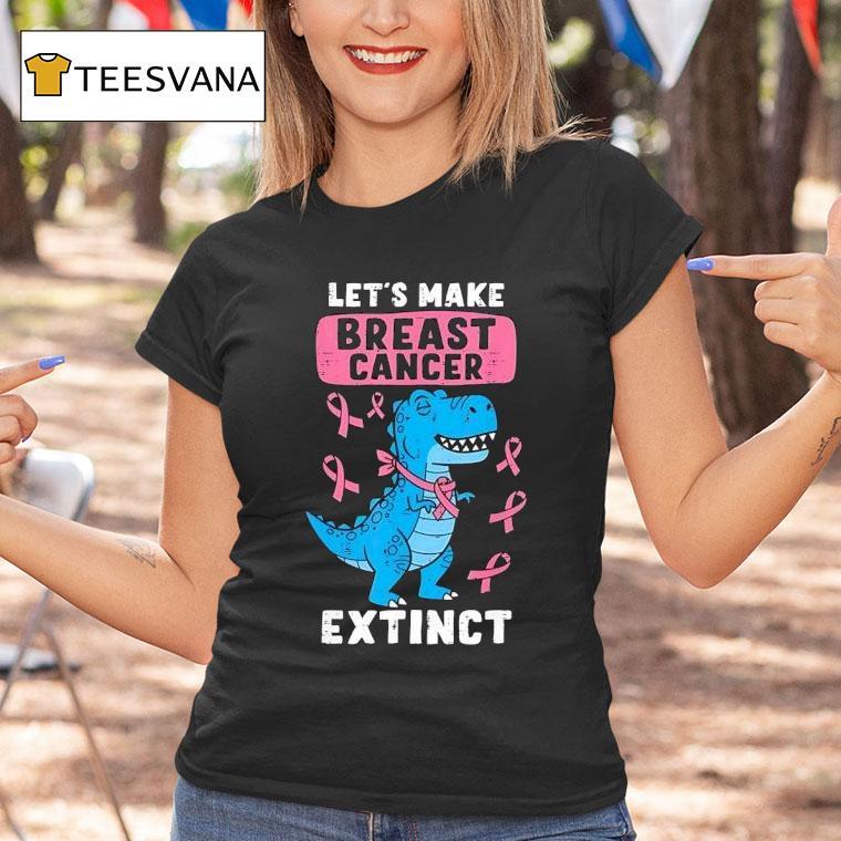 Blue Dinosaur Lets Make Breast Cancer Extinct Pink Ribbon T Shirt Blue Dinosaur Lets Make Breast Cancer Extinct Pink Ribbon T Shirt