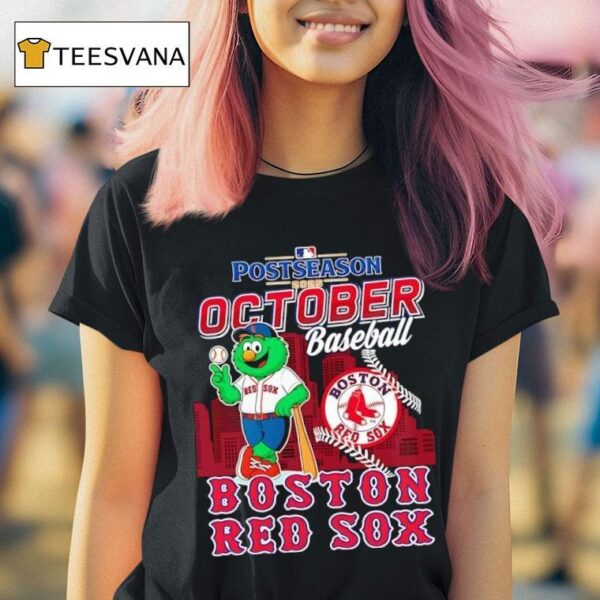 Boston Red Sox Baseball Mlb Postseason October Mascot Logo T Shirt
