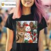 Christmas Cat Selfie With Bigfoot Alien Snowman T Shirt