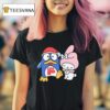 Cute Penguin And Bunny Friendship T Shirt
