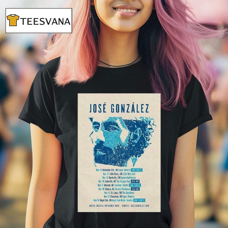 Jose Gonzalez North America Tour November T Shirt Jose Gonzalez North America Tour November T Shirt