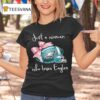 Just A Woman Who Loves Philadelphia Eagles Pink Bow Helme T Shirt