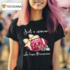 Just A Woman Who Loves Tampa Bay Buccaneers Gold Bow Helme T Shirt