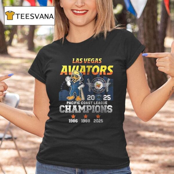 Las Vegas Aviators Pacific Coast League Champions Mascot Name Roster T Shirt