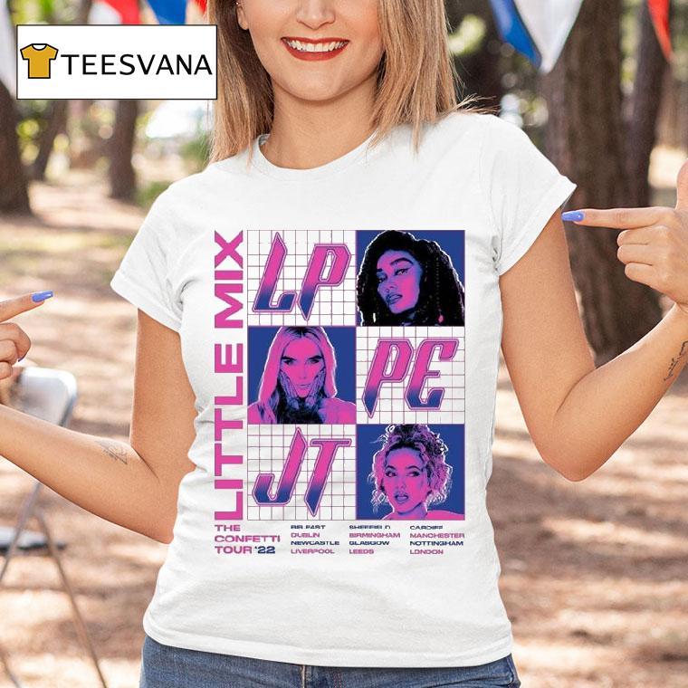 Little Mix The Confetti Tour Neon Grid T Shirt Little Mix The Confetti Tour Neon Grid T Shirt