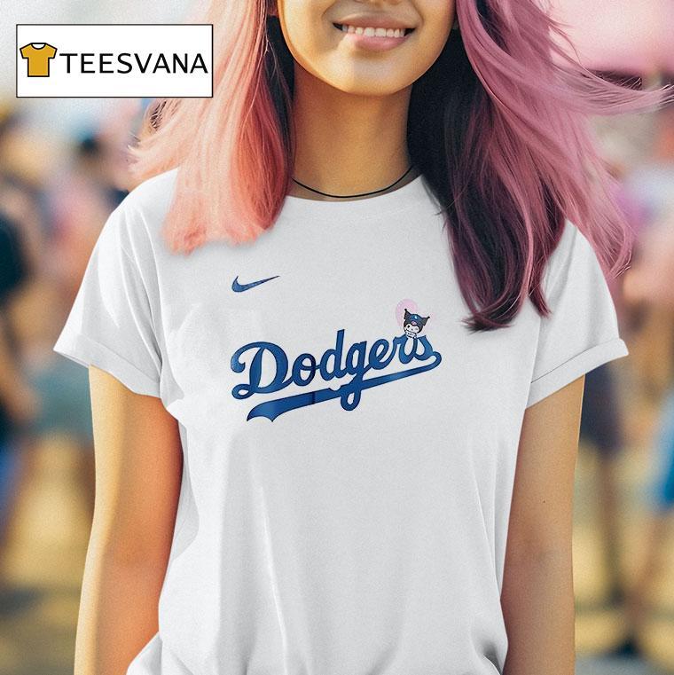 Los Angeles Dodgers X Kuromi Baseball Hear T Shirt Los Angeles Dodgers X Kuromi Baseball Hear T Shirt