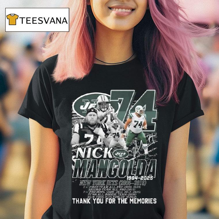 Nick Mangold New York Jets Signature Thank You For The Memories T Shirt Nick Mangold New York Jets Signature Thank You For The Memories T Shirt