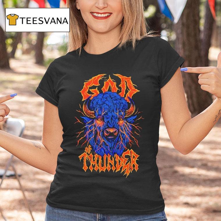 Oklahoma Thunder God Of Thunder Bison T Shirt Oklahoma Thunder God Of Thunder Bison T Shirt