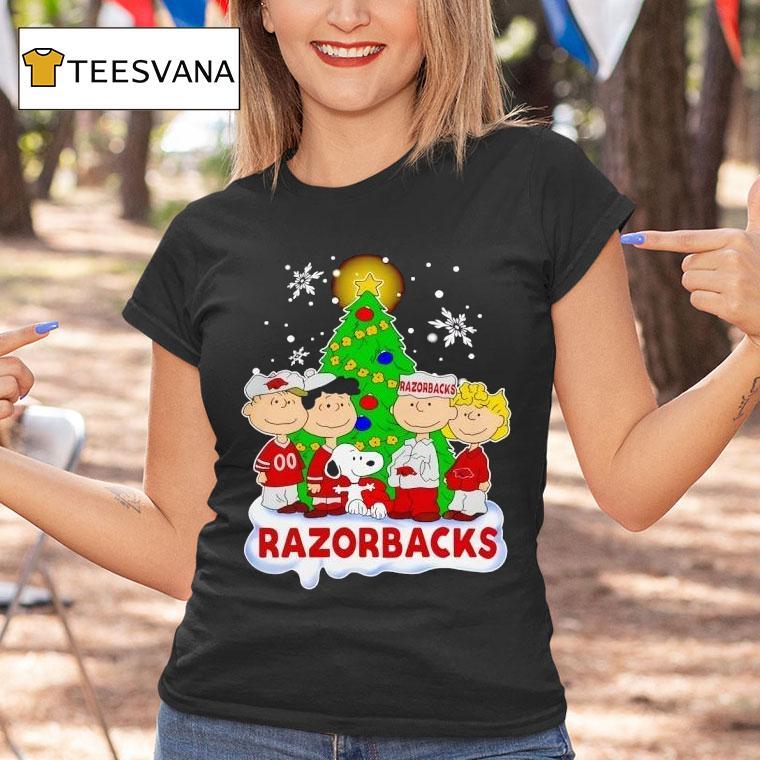 Peanuts Characters Arkansas Razorbacks Christmas T Shirt Peanuts Characters Arkansas Razorbacks Christmas T Shirt