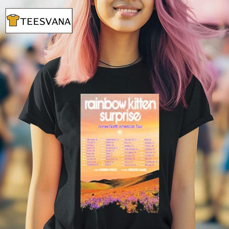 Rainbow Kitten Surprise Bones North American Tour T Shirt Rainbow Kitten Surprise Bones North American Tour T Shirt
