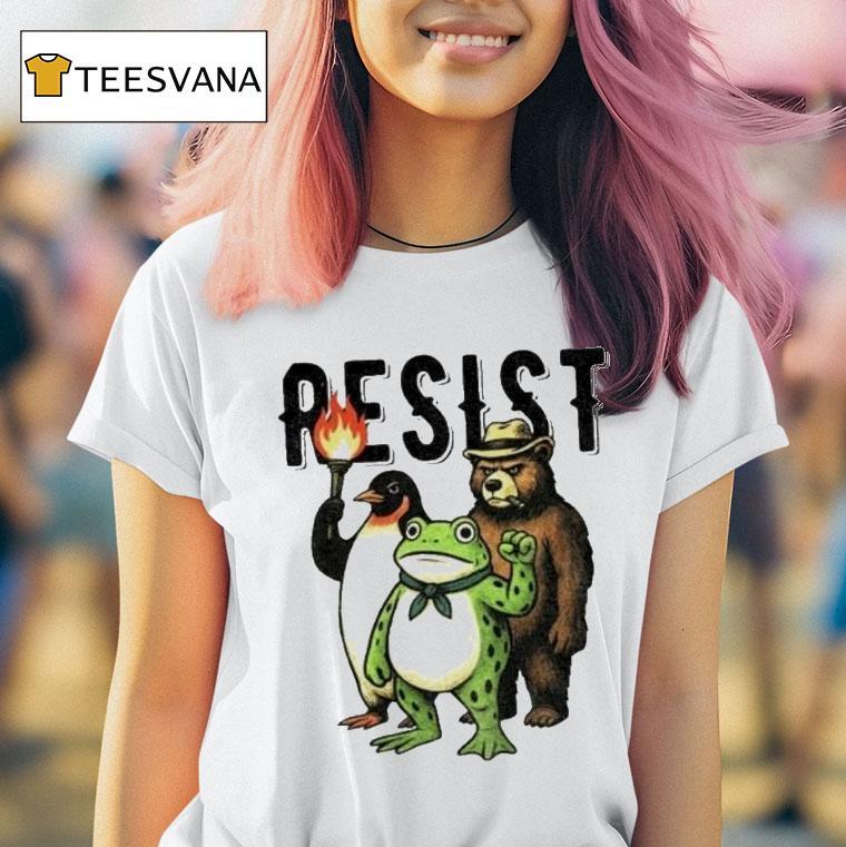 Resist Portland Frog Penguin Bear Resist Abolish Ice T Shirt Resist Portland Frog Penguin Bear Resist Abolish Ice T Shirt