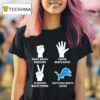 Rock Beats Scissors V Paper Beats Rock Scissors Beats Paper Nothing Beats Detroit Lions T Shirt