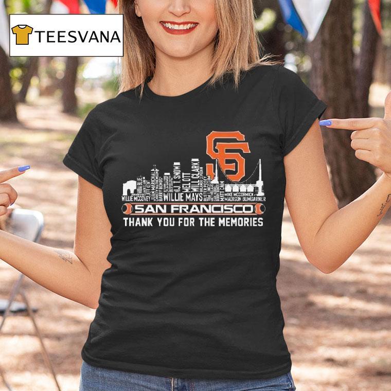 San Francisco Giants Thank You For The Memories Skyline T Shirt San Francisco Giants Thank You For The Memories Skyline T Shirt