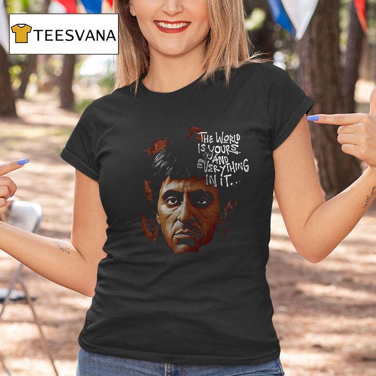 Scarface The World Is Yours And Everything In It Graphic Vintage T Shirt Scarface The World Is Yours And Everything In It Graphic Vintage T Shirt