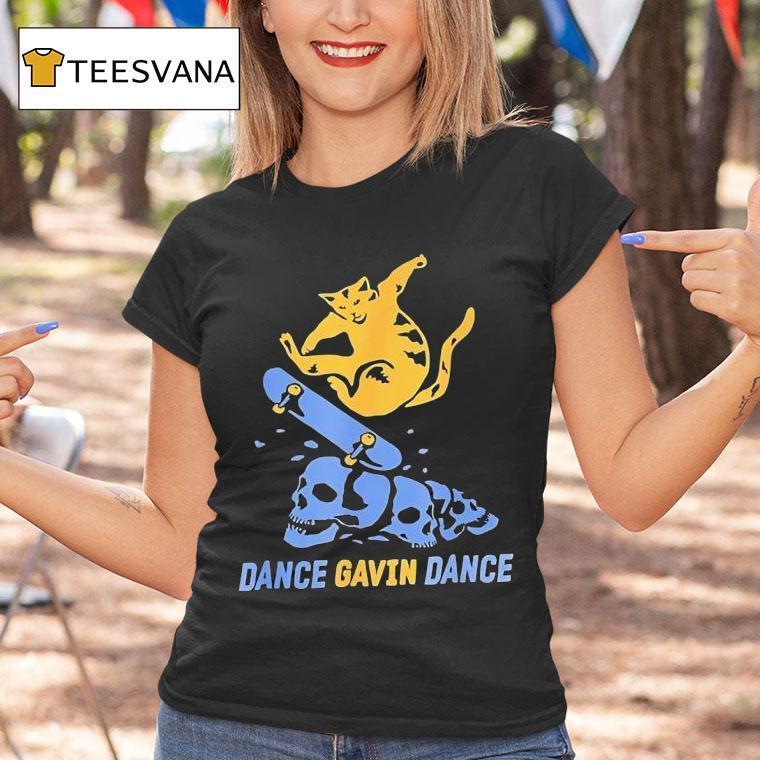 Skull And Cat Skateboarding Dance Gavin Dance T Shirt Skull And Cat Skateboarding Dance Gavin Dance T Shirt