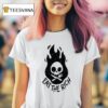 Skull Fire Eat The Rich T Shirt