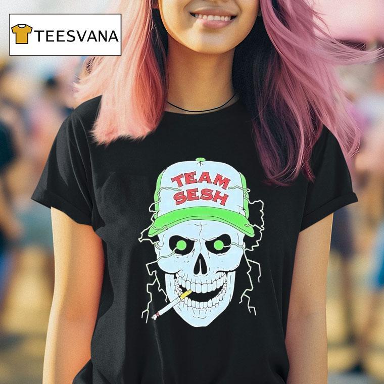 Skull Smoking Team Sesh Lightning T Shirt Skull Smoking Team Sesh Lightning T Shirt