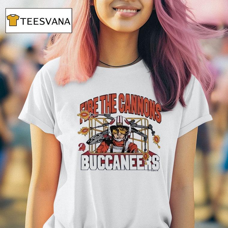 Star Wars X Tampa Bay Buccaneers X Wing Pilot Fire The Cannons T Shirt Star Wars X Tampa Bay Buccaneers X Wing Pilot Fire The Cannons T Shirt