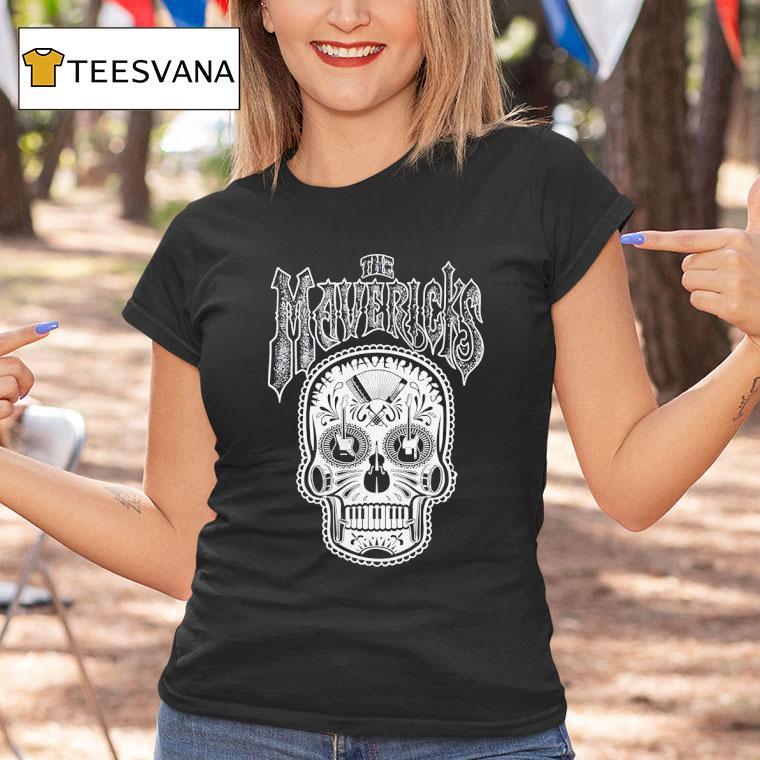 The Mavericks Skull Guitar Piano T Shirt The Mavericks Skull Guitar Piano T Shirt