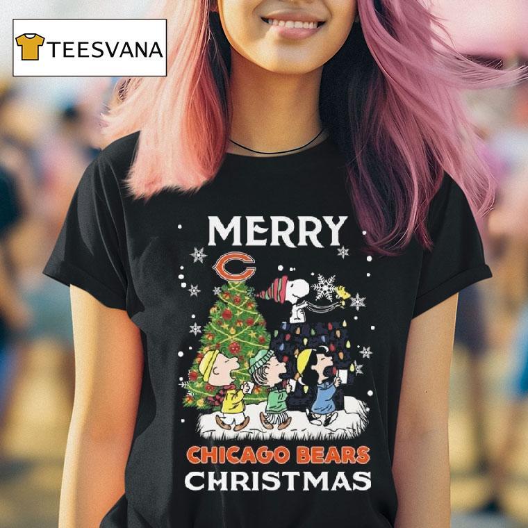 The Peanuts X Chicago Bears Merry Christmas T Shirt The Peanuts X Chicago Bears Merry Christmas T Shirt