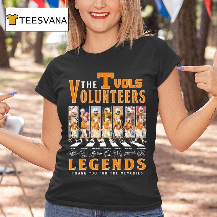 The Tennessee Volunrs Legends Walkings Signatures Thank You For The Memories T Shirt The Tennessee Volunrs Legends Walkings Signatures Thank You For The Memories T Shirt