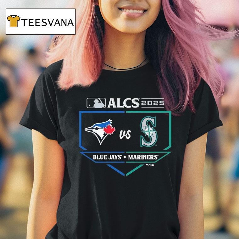 Toronto Blue Jays Vs Seattle Mariners Mlb American League Championship Series Matchup Batter S Box T Shirt Toronto Blue Jays Vs Seattle Mariners Mlb American League Championship Series Matchup Batter S Box T Shirt