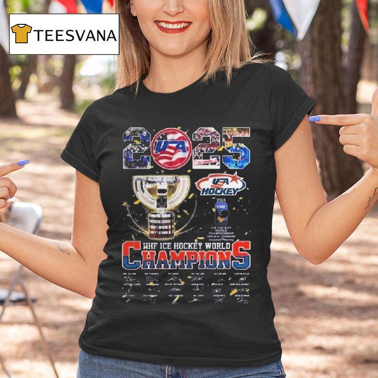 Usa Hockey Ice Hockey World Champions Signatures T Shirt Usa Hockey Ice Hockey World Champions Signatures T Shirt