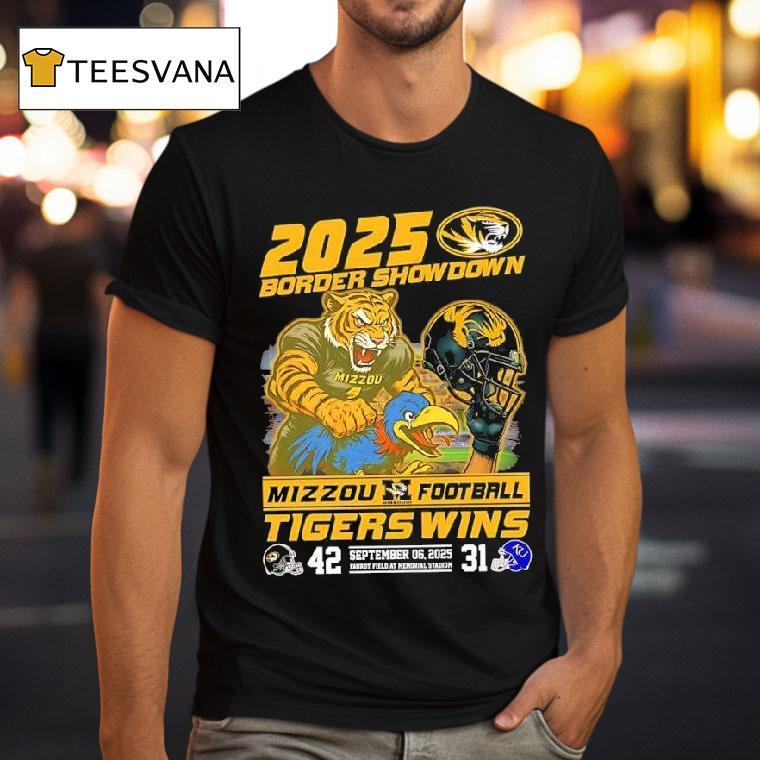 Border Showdown Missouri Tigers Vs Kansas Jayhawks Faurot Field Memorial Stadium T Shirt Border Showdown Missouri Tigers Vs Kansas Jayhawks Faurot Field Memorial Stadium T Shirt