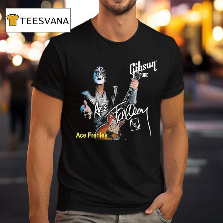 Ace Frehley Kiss Spaceman Gibson Guitar Signature T Shirt Ace Frehley Kiss Spaceman Gibson Guitar Signature T Shirt