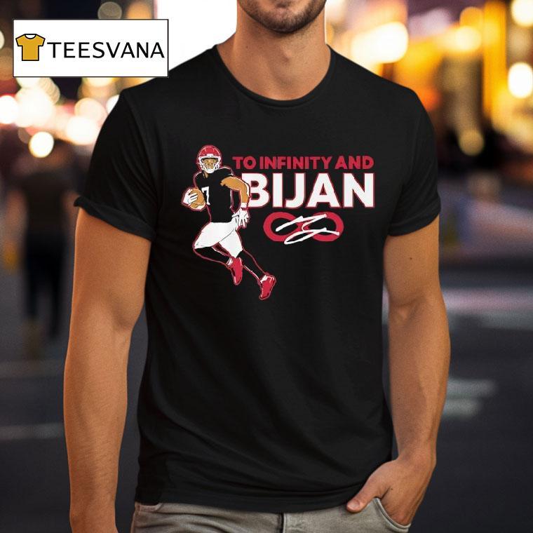 Bijan Robinson To Infinity And Bijan Atlanta Falcons Football Signature T Shirt Bijan Robinson To Infinity And Bijan Atlanta Falcons Football Signature T Shirt