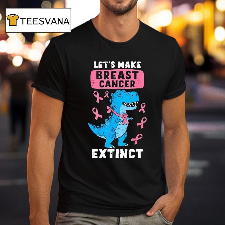 Blue Dinosaur Lets Make Breast Cancer Extinct Pink Ribbon T Shirt Blue Dinosaur Lets Make Breast Cancer Extinct Pink Ribbon T Shirt