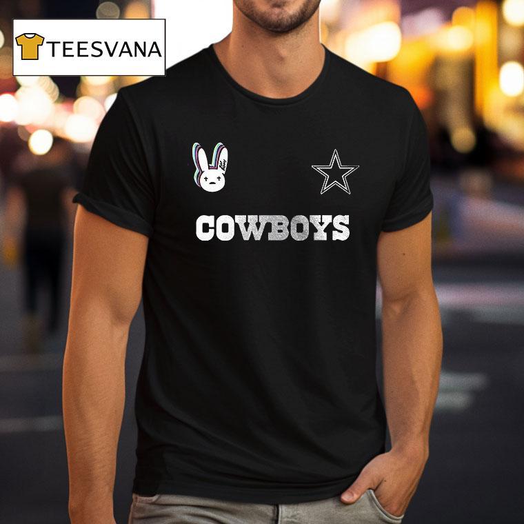 Dallas Cowboys X Bad Bunny Super Bowl Lx Logo Signature Bunny Masco T Shirt Dallas Cowboys X Bad Bunny Super Bowl Lx Logo Signature Bunny Masco T Shirt