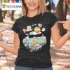 Flower Field With Hot Air Balloons Flying In The Sky T Shirt