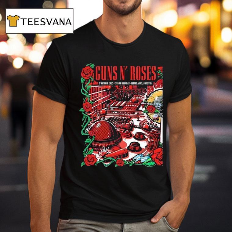 Guns N Roses Oct Estadio Huracan Buenos Aires T Shirt Guns N Roses Oct Estadio Huracan Buenos Aires T Shirt