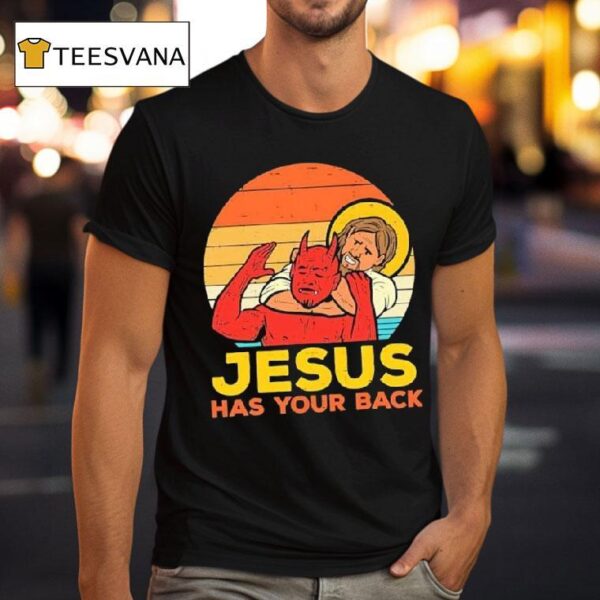Jesus Has Your Back Santa Devil Vintage Graphic T Shirt